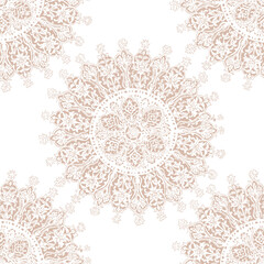 Traditional Seamless mandala pattern print Design Illustration, vector For Textile Branding 