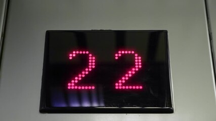 Close-up screen with ascending numbers in the elevator. - Powered by Adobe