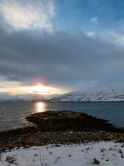 Landschaft im Winter, Kvaloya, Norwegen