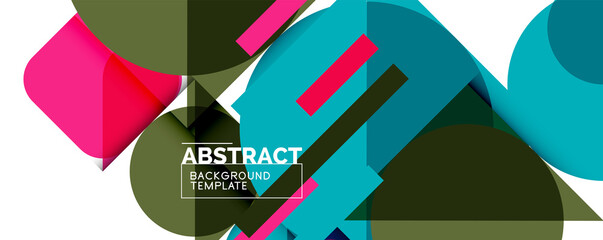 Clean minimal geometric abstract background with triangles and circles. Vector illustration for covers, banners, flyers and posters and other designs