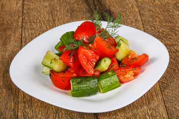 Spring salad with fresh vegetables