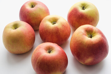 red apples on white background, many apples