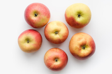 red apples on white background, many apples