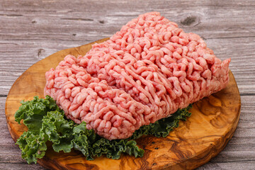 Raw pork minced meat for cooking