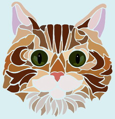 the cat from the mosaic pieces