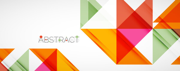 Geometric abstract background. Techno color triangle shapes. Vector illustration for covers, banners, flyers and posters and other designs