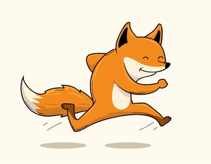 Fox Running Cartoon Run and Jump