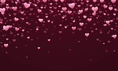 Romantic background for Valentines Day with hearts. Vector illustration with empty place for your text and design