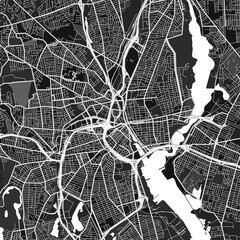 Providence, UnitedStates dark vector art map
