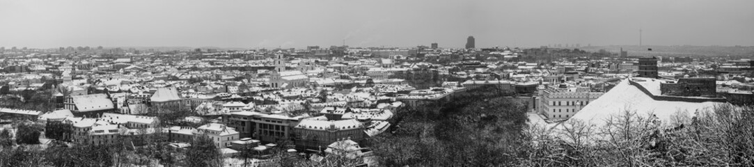 Vilnius city panorama, winter. Lithuania.