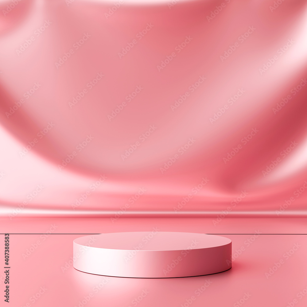 Aufkleber luxury pink product background stand or podium pedestal on advertising display with blank backdrops.