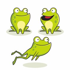 Frog Illustration Cartoon Set Collections