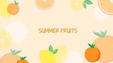 illustration of an summer fruits background