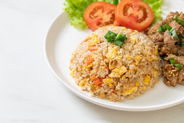 fried rice with grilled pork