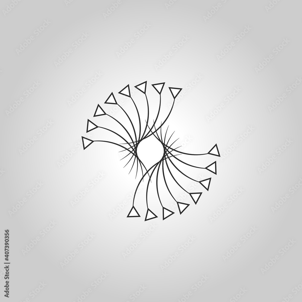 Aufkleber Lines with triangles in abstract style on light background. Abstract vector background pattern.