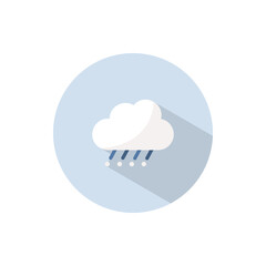 Sleet and cloud. Flat icon on a circle. Weather vector illustration