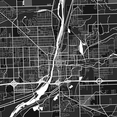 Joliet, UnitedStates dark vector art map