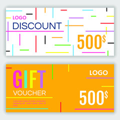 Discount voucher design. Vector illustration