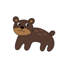 Hand-drawn bear isolated on white background. Vector illustration