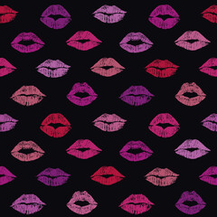 Female lips kiss seamless pattern 12