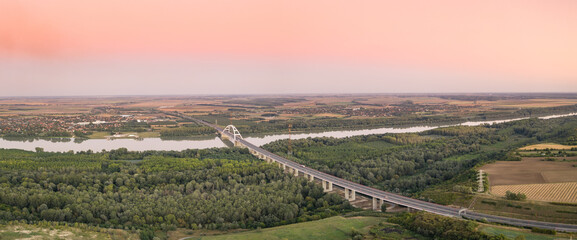 Pentele bridge across river Danube
