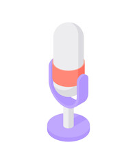 Cartoon colorful microphone design on white background