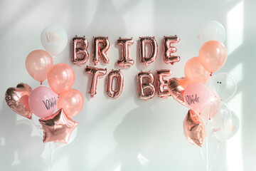 Composition of balloons in the style of the bride's bachelorette party.