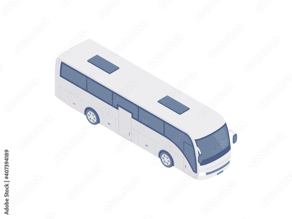 Wall mural cartoon vector template of modern passenger bus