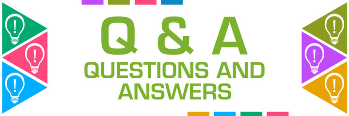 Q And A - Questions And Answers Colorful Triangles Both Sides Bulbs 