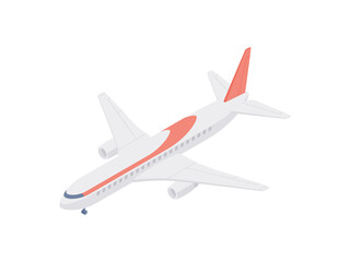 Vector design of cartoon flying modern airplane