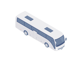 Cartoon vector template of modern passenger bus