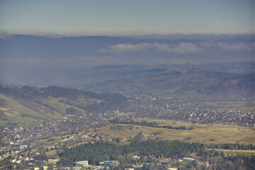 Smog in Poland, terrible pollution quality, bad air condition in Europe