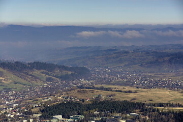 Smog in Poland, terrible pollution quality, bad air condition in Europe