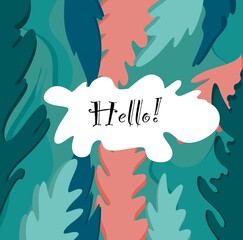 Nature cover, brochure, annual report design template for beauty, spa, wellness, natural products, cosmetics, fashion, health care. Green plants, a dynamic concept of waves