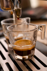 pouring a glass of espresso