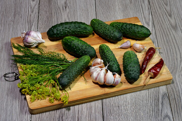 Set of vegetables for salad