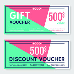 Discount voucher design. Vector illustration