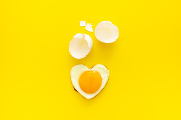 heart-shaped chicken egg with shell