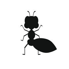 childish illustration, of ant on white background