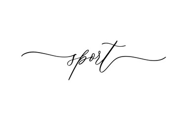 Sport - hand lettering calligraphy inscription.