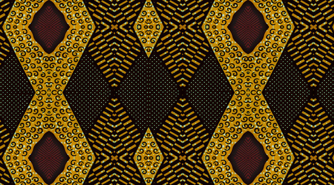 African fabric – Colorful pattern,  cotton wax, photo 