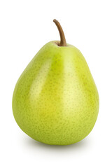 Green pear fruit isolated on white background with clipping path and full depth of field