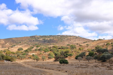 The mountains of Cyprus near the coast and the cliff of Avakas