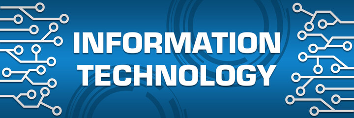 Information Technology Blue Circuit Elements Left Right Technology Circles 