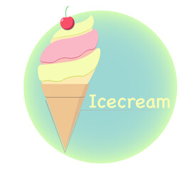 Ice cream cone logo for ice cream store