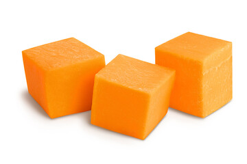 butternut squash slice isolated on white background with clipping path and full depth of field