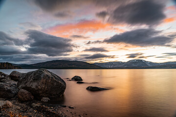 Sunset at Majavatn in Norway