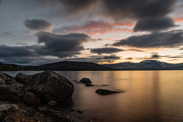 Fototapeta na wymiar Sunset at Majavatn in Norway
