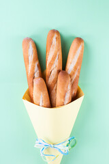 Bunch of French Baguettes, vertical 