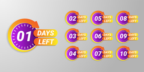 Design the Days Left symbol in a geometric gradient style for promotion